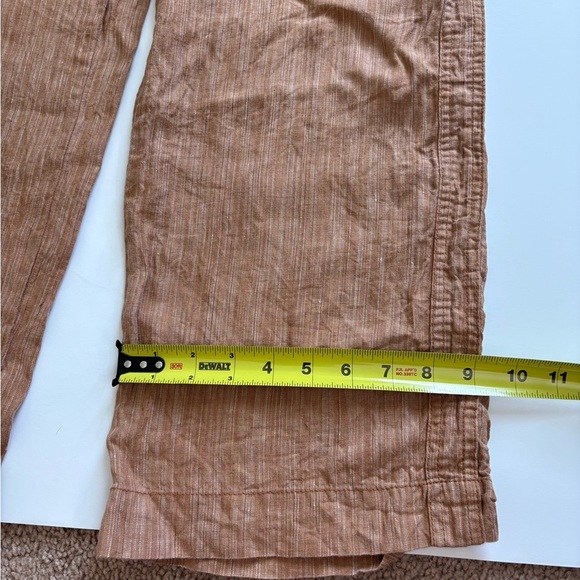 Athleta Cabo Linen Textured Wide Leg Pants Size 4 Sienna Brown - Picture 8 of 12